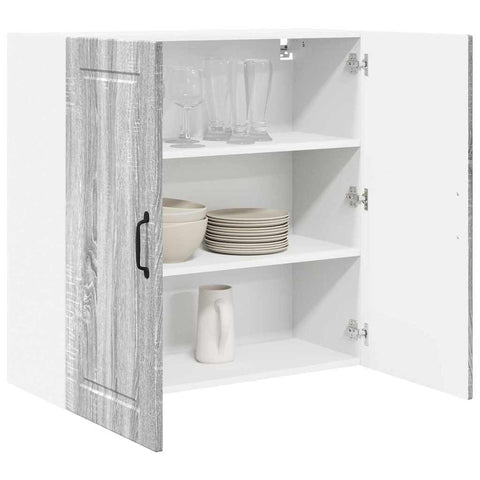 vidaXL Kitchen Wall Cabinet with Shelf Grey Sonoma 80 x 31 x 80 cm