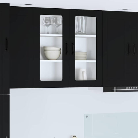 vidaXL Kitchen Wall Cabinet Black 80 x 31 x 80 cm Engineered Wood