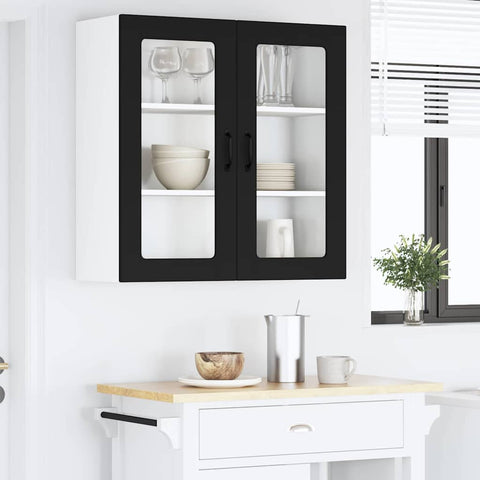 vidaXL Kitchen Wall Cabinet Black 80 x 31 x 80 cm Engineered Wood