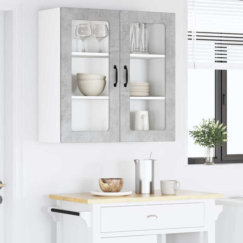 vidaXL Kitchen Wall Cabinet with Shelf Concrete Grey 80 x 31 x 80 cm