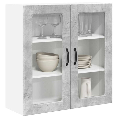 vidaXL Kitchen Wall Cabinet with Shelf Concrete Grey 80 x 31 x 80 cm