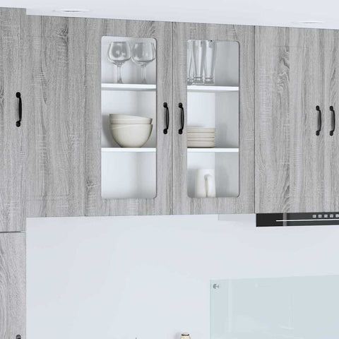 vidaXL Kitchen Wall Cabinet with Shelf Grey Sonoma 80 x 31 x 80 cm