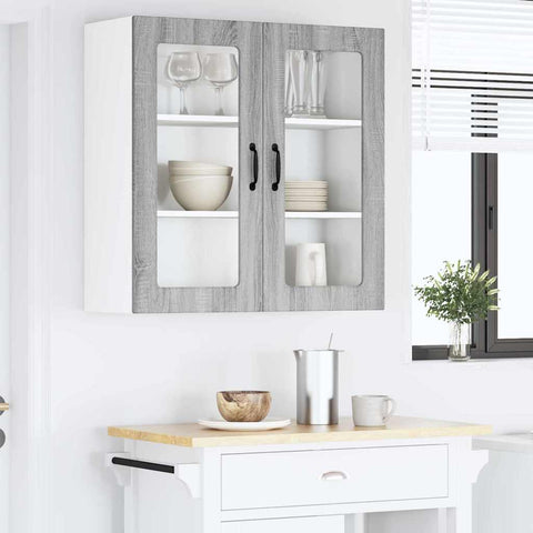 vidaXL Kitchen Wall Cabinet with Shelf Grey Sonoma 80 x 31 x 80 cm