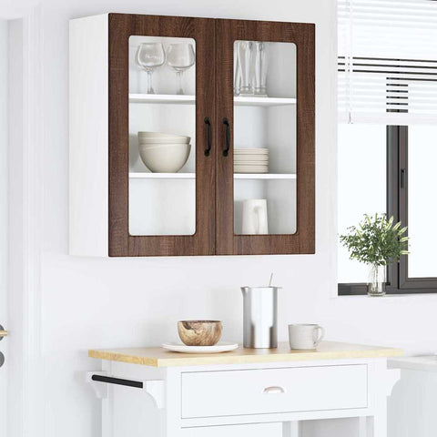 vidaXL Kitchen Wall Cabinet Brown Oak 80 x 31 x 80 cm Engineered Wood