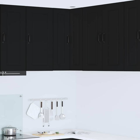 vidaXL Kitchen Wall Cabinet Black 57 x 57 x 80 cm Engineered Wood