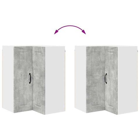 vidaXL Kitchen Wall Cabinet with Shelf Concrete Grey 57 x 57 x 80 cm