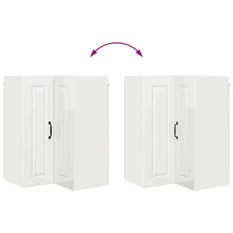 vidaXL Kitchen Cabinet with Shelf High Gloss White 57 x 57 x 80 cm