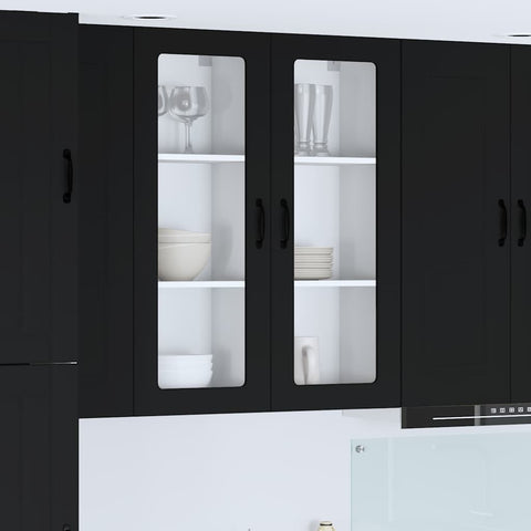 vidaXL Kitchen Wall Cabinet Black 40 x 31 x 100 cm Engineered Wood