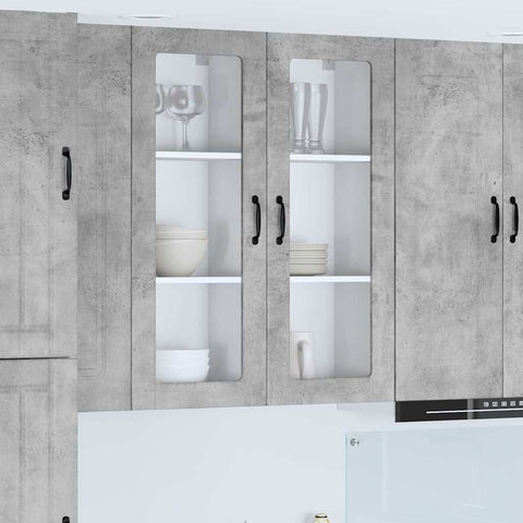 vidaXL Kitchen Wall Cabinet with Shelf Concrete Grey 40 x 31 x 100 cm