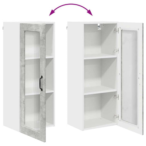 vidaXL Kitchen Wall Cabinet with Shelf Concrete Grey 40 x 31 x 100 cm