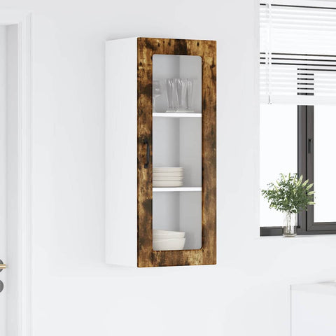 vidaXL Kitchen Wall Cabinet with Shelf Smoked Oak 40 x 31 x 100 cm