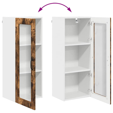 vidaXL Kitchen Wall Cabinet with Shelf Smoked Oak 40 x 31 x 100 cm