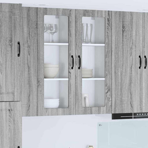 vidaXL Kitchen Wall Cabinet with Shelf Grey Sonoma 40 x 31 x 100 cm