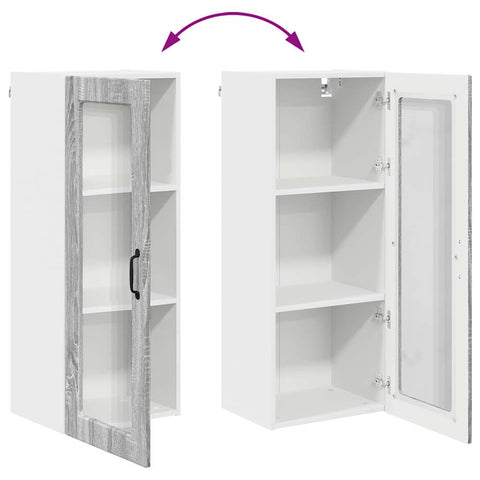 vidaXL Kitchen Wall Cabinet with Shelf Grey Sonoma 40 x 31 x 100 cm