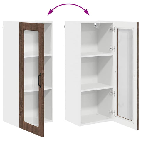 vidaXL Kitchen Wall Cabinet Brown Oak 40 x 31 x 100 cm Engineered Wood