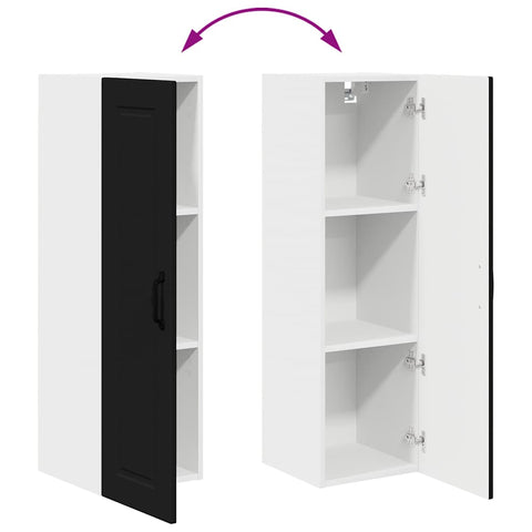 vidaXL Kitchen Wall Cabinet Black 30 x 31 x 100 cm Engineered Wood