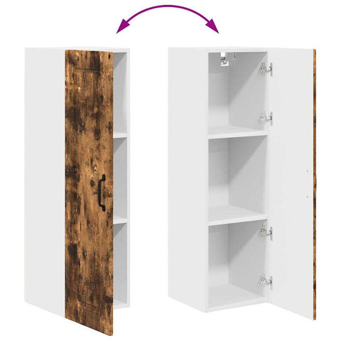 vidaXL Kitchen Wall Cabinet with Shelf Smoked Oak 30 x 31 x 100 cm