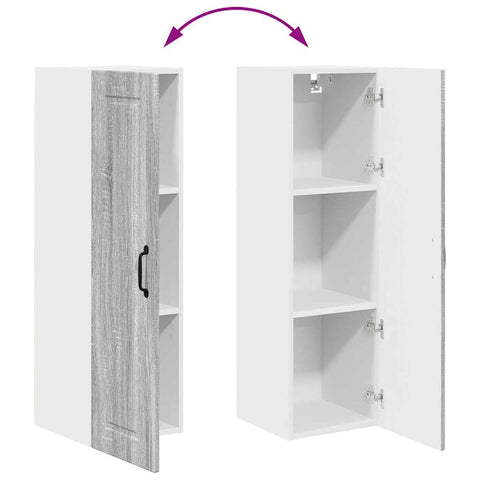vidaXL Kitchen Wall Cabinet with Shelf Grey Sonoma 30 x 31 x 100 cm