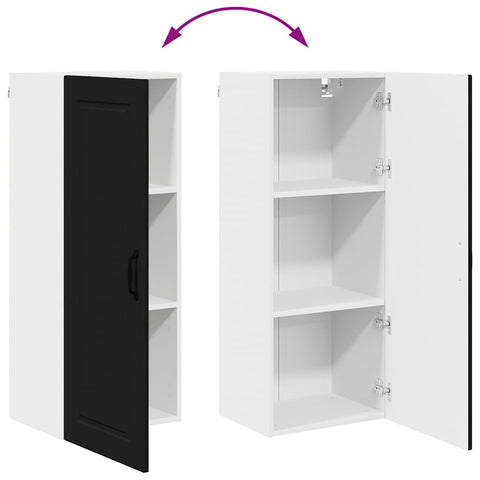 vidaXL Kitchen Wall Cabinet Black 40 x 31 x 100 cm Engineered Wood