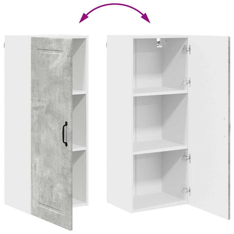 vidaXL Kitchen Wall Cabinet with Shelf Concrete Grey 40 x 31 x 100 cm