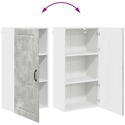 vidaXL Kitchen Wall Cabinet with Shelf Concrete Grey 50 x 31 x 100 cm