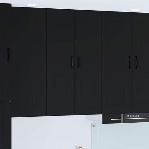 vidaXL Kitchen Wall Cabinet Black 60 x 31 x 100 cm Engineered Wood