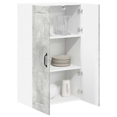 vidaXL Kitchen Wall Cabinet with Shelf Concrete Grey 60 x 31 x 100 cm