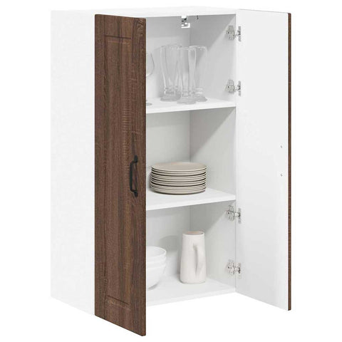 vidaXL Kitchen Wall Cabinet Brown Oak 60 x 31 x 100 cm Engineered Wood