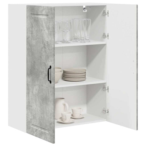 vidaXL Kitchen Wall Cabinet with Shelf Concrete Grey 80 x 31 x 100 cm