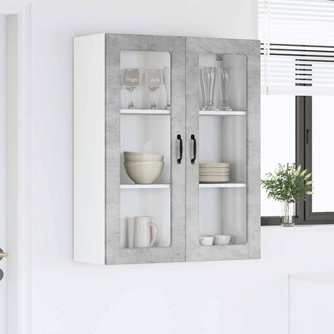 vidaXL Kitchen Wall Cabinet with Shelf Concrete Grey 80 x 31 x 100 cm