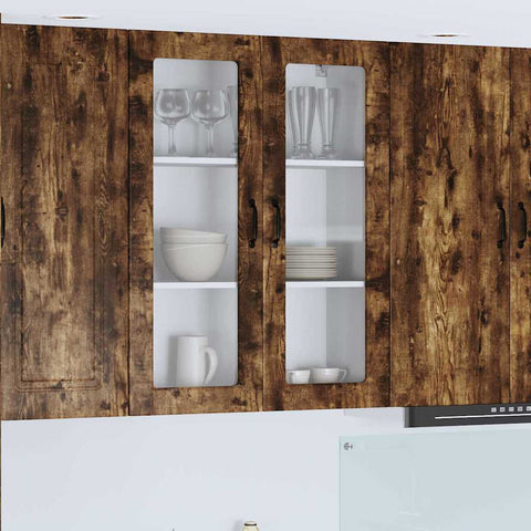vidaXL Kitchen Wall Cabinet with Shelf Smoked Oak 80 x 31 x 100 cm