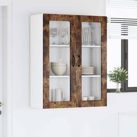 vidaXL Kitchen Wall Cabinet with Shelf Smoked Oak 80 x 31 x 100 cm