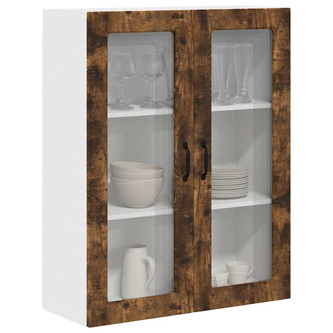 vidaXL Kitchen Wall Cabinet with Shelf Smoked Oak 80 x 31 x 100 cm