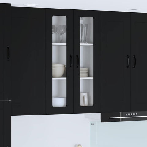 vidaXL Kitchen Wall Cabinet Black 60 x 31 x 100 cm Engineered Wood