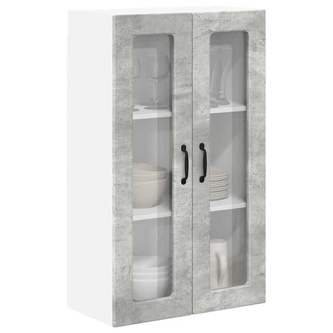 vidaXL Kitchen Wall Cabinet with Shelf Concrete Grey 60 x 31 x 100 cm