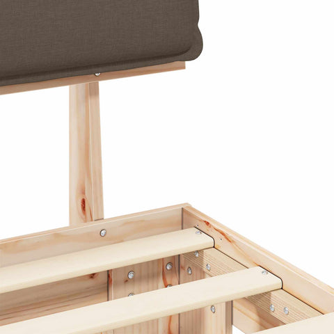 vidaXL Bed Frame with Upholstered Headboard Taupe 200 x 200 cm