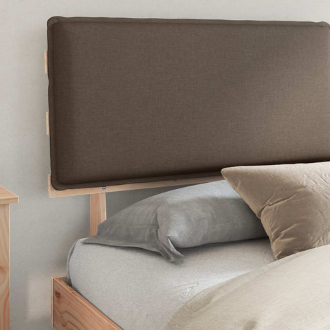 vidaXL Bed Frame with Upholstered Headboard Taupe 200 x 200 cm