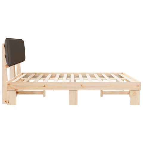 vidaXL Bed Frame with Upholstered Headboard Taupe 200 x 200 cm