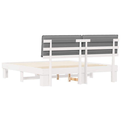 vidaXL Bed Frame with Upholstered Headboard Light Grey 200 x 200 cm