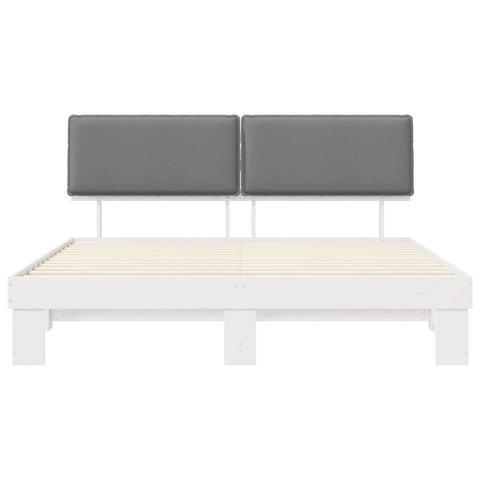 vidaXL Bed Frame with Upholstered Headboard Light Grey 200 x 200 cm