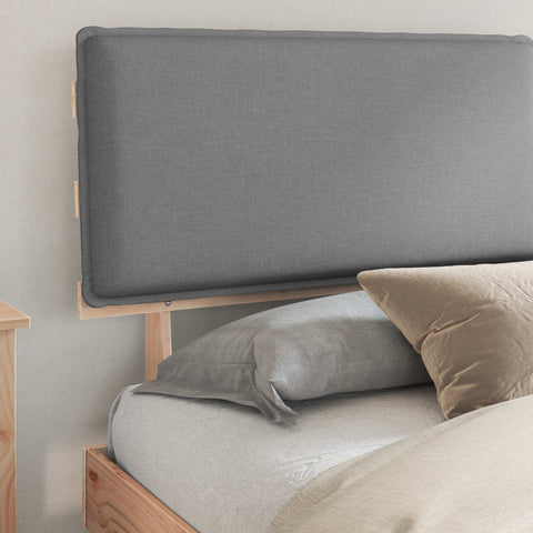 vidaXL Bed Frame with Upholstered Headboard Light Grey 180 x 200 cm