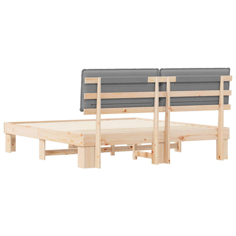 vidaXL Bed Frame with Upholstered Headboard Light Grey 180 x 200 cm