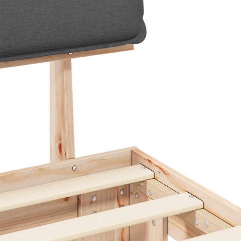 vidaXL Bed Frame with Upholstered Headboard Dark Grey 180 x 200 cm