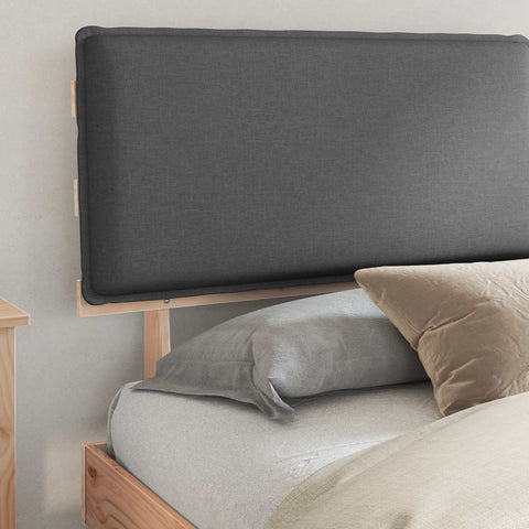 vidaXL Bed Frame with Upholstered Headboard Dark Grey 180 x 200 cm