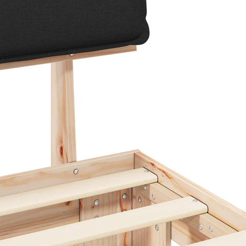 vidaXL Bed Frame with Upholstered Headboard Black 180 x 200 cm