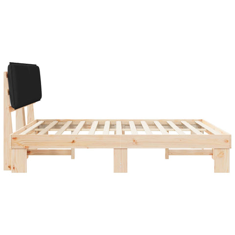 vidaXL Bed Frame with Upholstered Headboard Black 180 x 200 cm