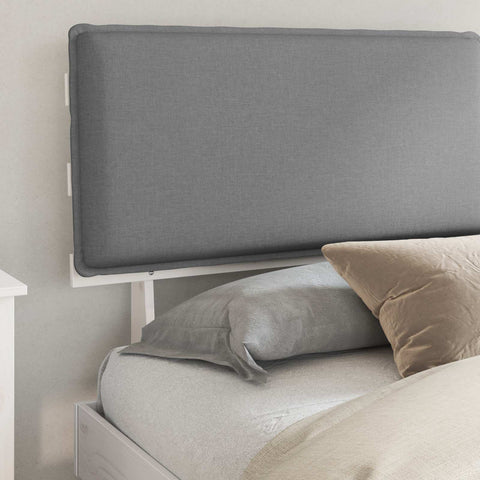 vidaXL Bed Frame with Upholstered Headboard Light Grey 180 x 200 cm