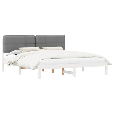 vidaXL Bed Frame with Upholstered Headboard Light Grey 200 x 200 cm