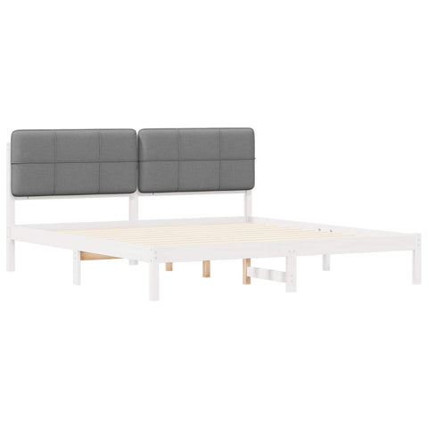 vidaXL Bed Frame with Upholstered Headboard Light Grey 200 x 200 cm