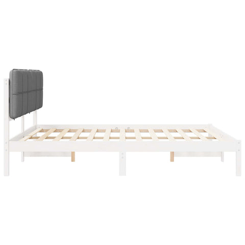 vidaXL Bed Frame with Upholstered Headboard Light Grey 200 x 200 cm